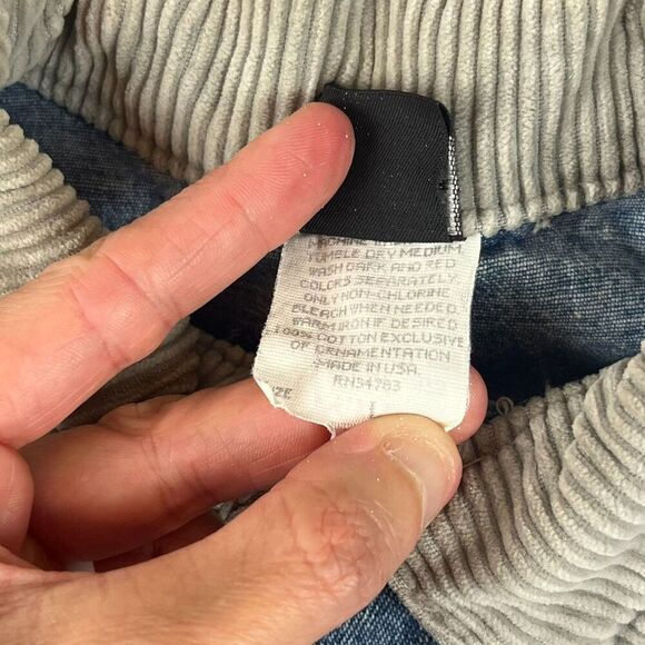 Vtg 80s 90s Lee Riveted Corduroy Collar Denim Barn Chore Jacket Trucker L USA - Picture 4 of 11